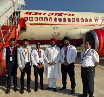 Air India first flight at Halwara Airport.