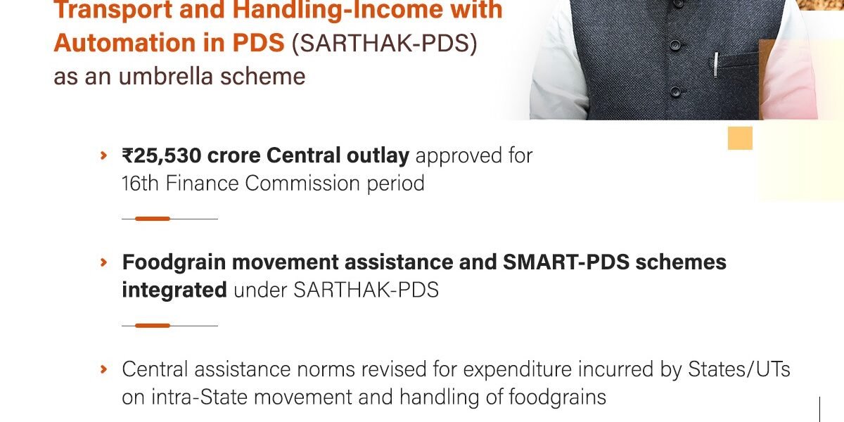Central Government will spend ₹25,530 crore over the next five years for an effective PDS (Public Distribution System)