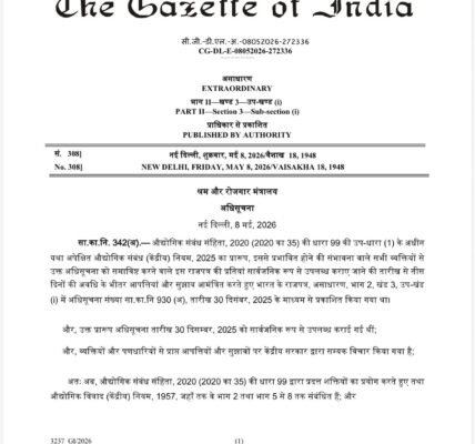 Centre Implements Four Labour Codes with the Publication of Rules