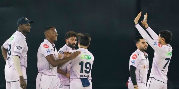 Gujarat Titans defeated Sunrisers Hyderabad by 82 runs to secure the top spot on the points table.