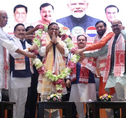 Himanta Biswa Sarma was unanimously elected as the leader of the BJP Legislative Party in Assam.