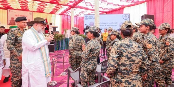 Home Minister Amit Shah addressed the Prahari Sammelan held at the BSF Sanchu Post, situated along the international border in Bikaner, and e-inaugurated the women barracks.
