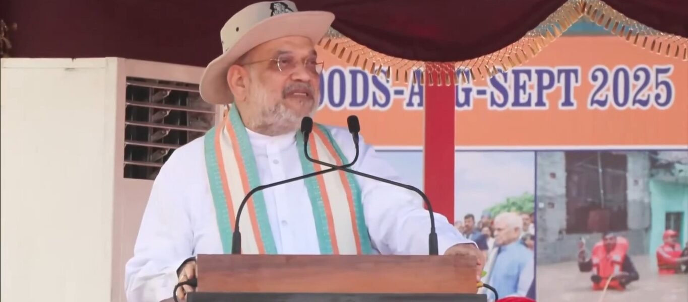 Home Minister Amit Shah addressed the ceremony for the presentation of the President Colours to the NDRF in Ghaziabad as the Chief Guest.