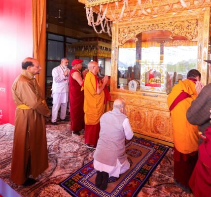 Home Minister Amit Shah inaugurated an exhibition of the holy relics of Tathagata Buddha in Leh on the occasion of Buddha Purnima.
