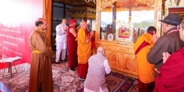 Home Minister Amit Shah inaugurated an exhibition of the holy relics of Tathagata Buddha in Leh on the occasion of Buddha Purnima.