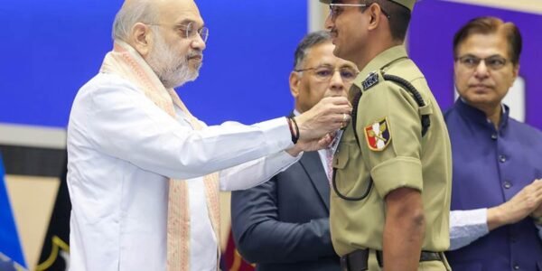 Home Minister Amit Shah today attended the Border Security Force (BSF) Investiture Ceremony and the Rustamji Memorial Lecture in New Delhi as the Chief Guest.