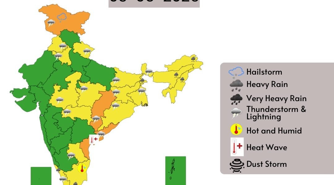 IMD forecast heavy rainfall in parts of the country, including the Northeast.