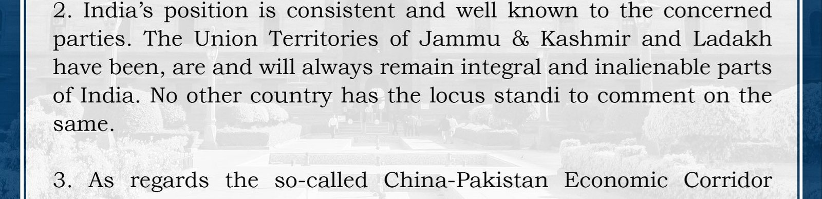 India Rejects Reference to Jammu and Kashmir in China-Pakistan Joint Statement