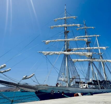 Indian Navy sail training ship, INS Sudarshini, arrived at the Port of Mindelo on the island of Sao Vicente, Cape Verde