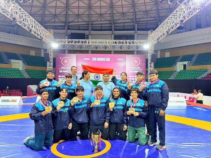 PM Modi congratulated the Indian wrestlers for their stellar performance at the 2026 Under-23 Asian Championships.