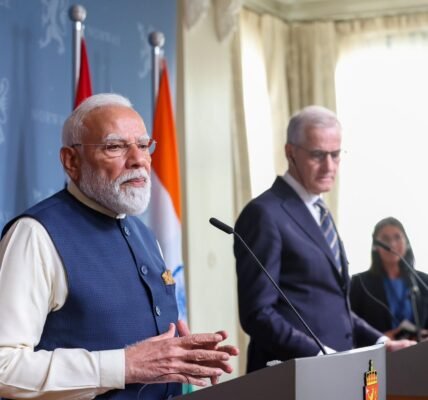 PM Modi held bilateral talks with Norwegian Prime Minister Jonas Gahr Støre in Oslo.