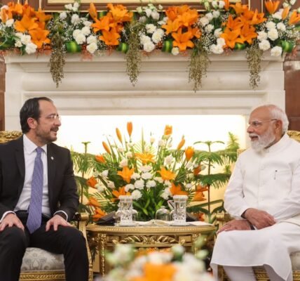 PM Modi held discussions with the President of Cyprus, Nikos Christodoulides, in New Delhi.