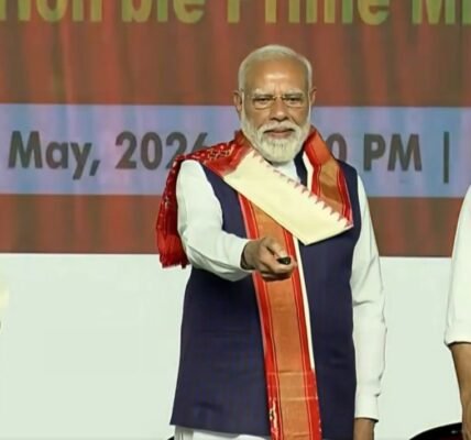 PM Modi laid the foundation stone for, inaugurated, and dedicated to the nation several development projects worth approximately ₹9,400 crore in Hyderabad, Telangana.