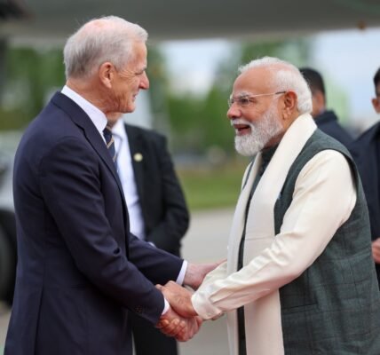 PM Narendra Modi arrived in Oslo, Norway.