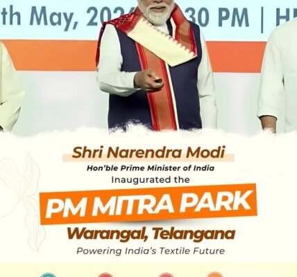 PM Narendra Modi today inaugurated the PM MITRA Park in Warangal, Telangana.