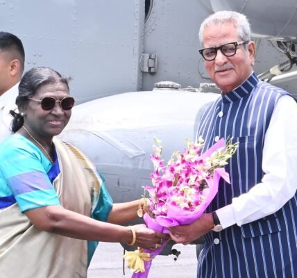 President Droupadi Murmu arrived in Sikkim today on a three-day visit.