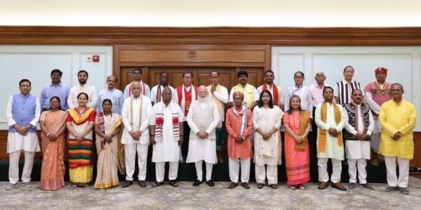 Prime Minister Narendra Modi met with representatives of the Janjati Suraksha Manch in New Delhi.