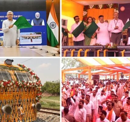 Railway Minister Ashwini Vaishnaw flagged off the Dohrighat-Mau-Aunrihar passenger train.