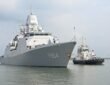 Royal Netherlands Navy Ship HNLMS De Ruyter (F804) arrives in Kochi.
