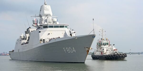 Royal Netherlands Navy Ship HNLMS De Ruyter (F804) arrives in Kochi.
