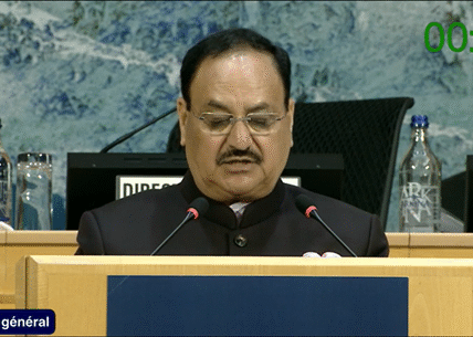 Union Health Minister Jagat Prakash Nadda addressed the 79th World Health Assembly in Geneva.