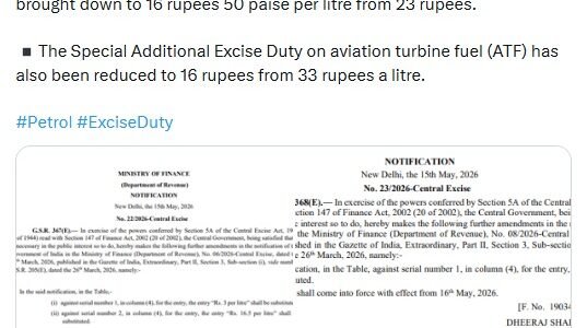 government has revised the excise duty on oil exports