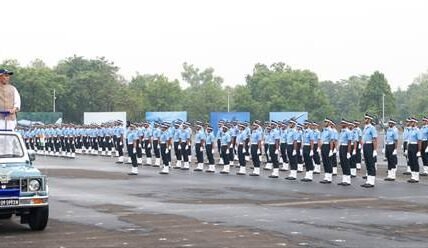 Defence Minister Rajnath Singh reviewed the Combined Graduation Parade of the 217th course at the Air Force Academy in Dundigal.