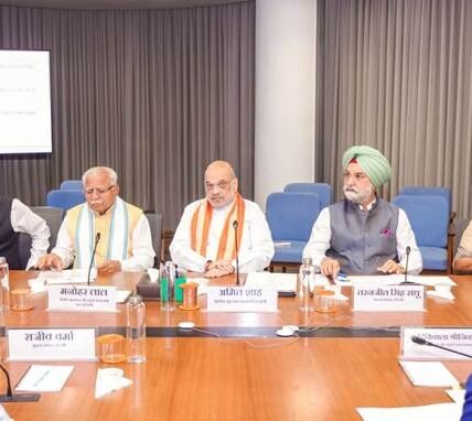 Home Minister Amit Shah held a review meeting today in New Delhi regarding the issue of slum rehabilitation.