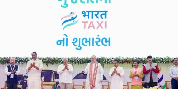 Home Minister Amit Shah launched Bharat Taxi for Gujarat from Gandhinagar today.