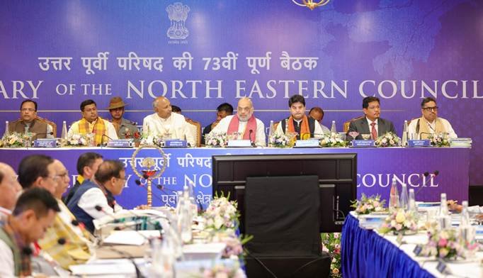 Home Minister Amit Shah today presided over the 73rd Plenary Meeting of the North Eastern Council (NEC) in Shillong, the capital of Meghalaya.