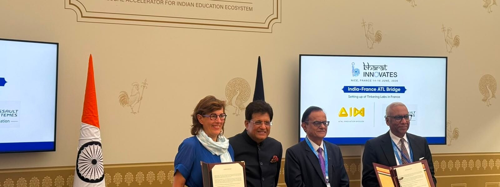 India and France will strengthen bilateral innovation cooperation through ATL Bridge School innovation laboratories.