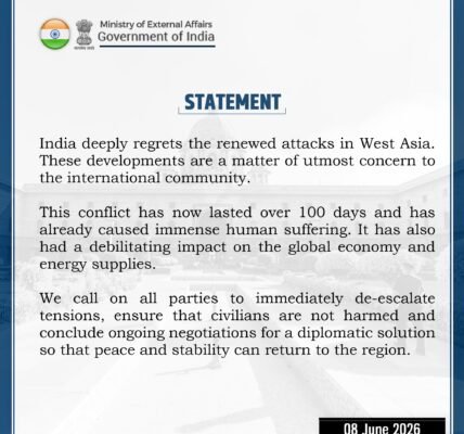 India has expressed deep concern over the new attacks in West Asia.