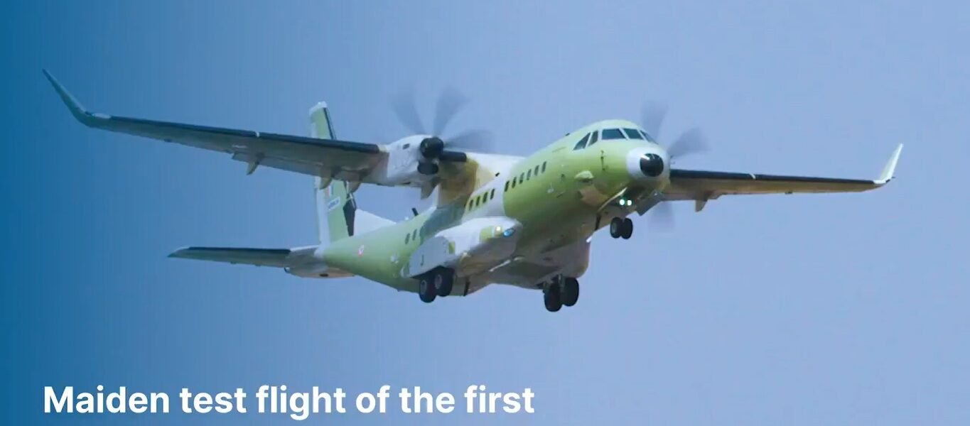 India-made Airbus C-295 aircraft successfully completed its first test flight from Vadodara