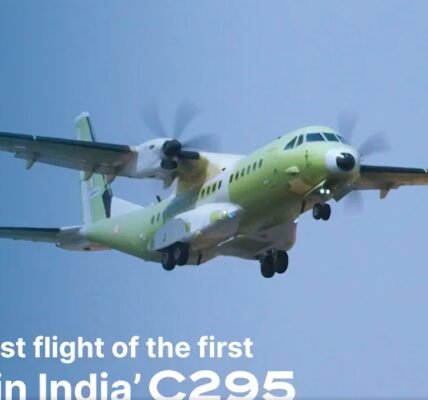 India-made Airbus C-295 aircraft successfully completed its first test flight from Vadodara
