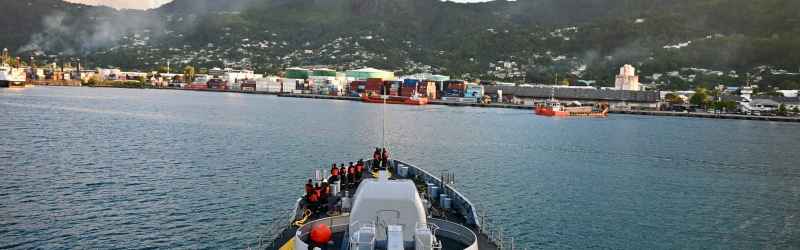 Indian Naval Ship Tarkash arrived at Port Victoria, Seychelles.