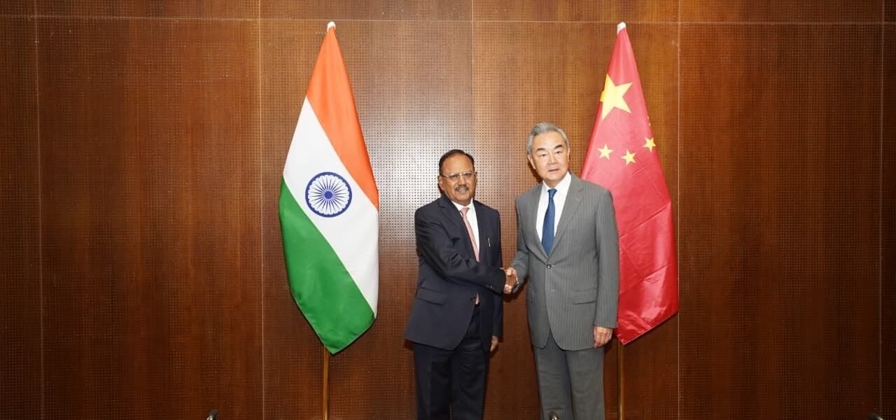 NSA Ajit Doval met Chinese Foreign Minister Wang Yi during the BRICS meeting.