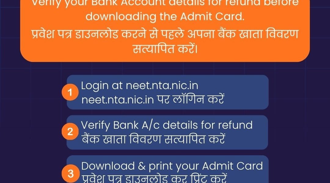 NTA has released the admit cards for the NEET-UG re-examination.