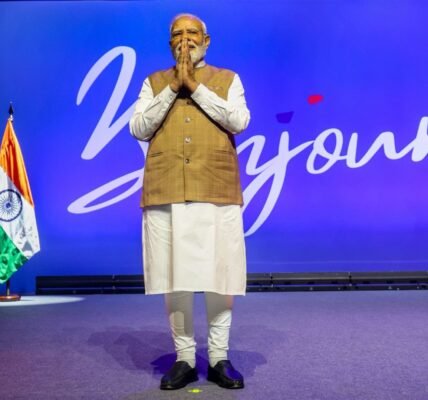PM Modi addressed a massive gathering of the Indian community in Paris.