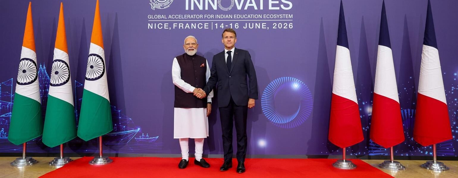 PM Modi and French President Emmanuel Macron jointly inaugurated India Innovates 2026 today at the Palais des Expositions in Nice.