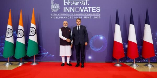 PM Modi and French President Emmanuel Macron jointly inaugurated India Innovates 2026 today at the Palais des Expositions in Nice.