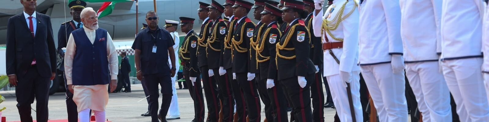 PM Modi arrived in Victoria for a three-day visit to Seychelles