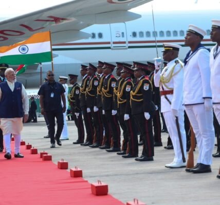 PM Modi arrived in Victoria for a three-day visit to Seychelles