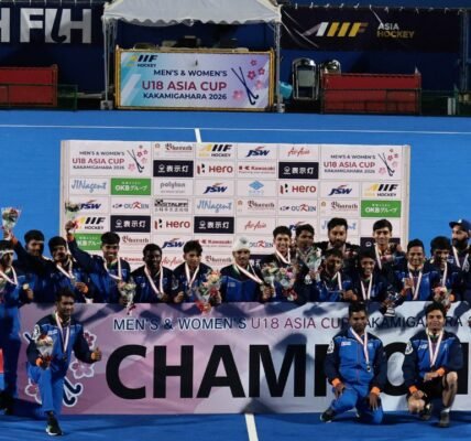 PM Modi congratulated the Indian men hockey team on winning the Men Under-18 Asia Cup 2026 title.