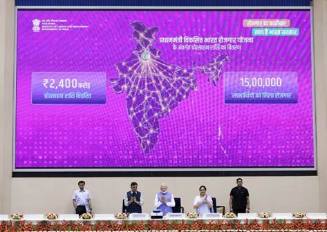 PM Modi distributed ₹2,400 crore under the Pradhan Mantri Viksit Bharat Rozgar Yojana.