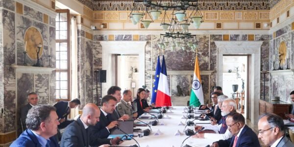 PM Modi held bilateral talks with French President Emmanuel Macron at Villa Kerylos in Nice.