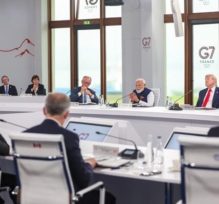 PM Modi participated in a high-level working session during the G-7 summit held in France.