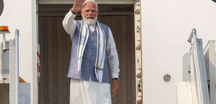 PM Narendra Modi left for Seychelles today on a three-day state visit.
