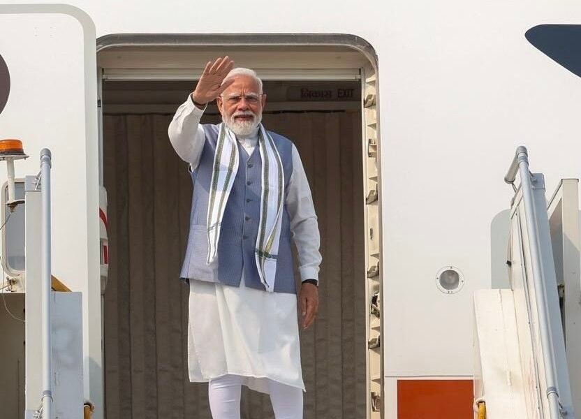 PM Narendra Modi left for Seychelles today on a three-day state visit.
