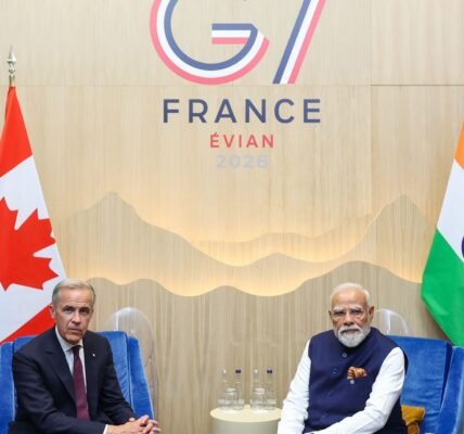 PM Narendra Modi met Canadian Prime Minister Mark Carney during the G7 summit.