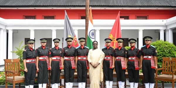 President reviewed the passing-out parade of the 158th Regular Course and the 141st Technical Graduate Course at the Indian Military Academy